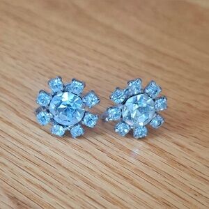 Vintage Sterling Jay Flex Rhinestone Earrings